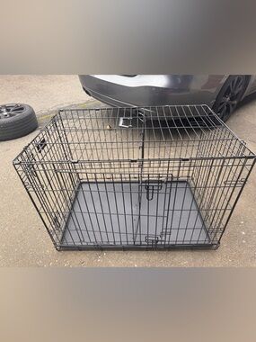 icrate pet carrier large metal